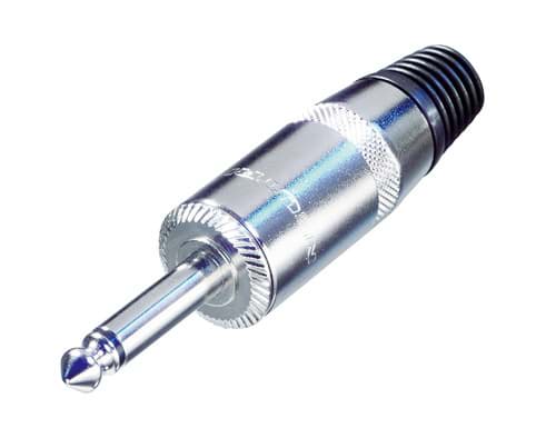 jack 6,3mm steker 2-polig nikkel anti-kink tule kabelOD<8.8mm NYS
