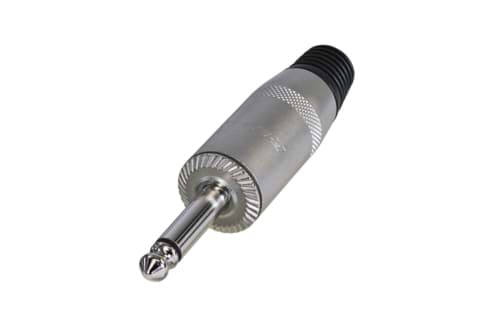 jack 6,3mm steker 2-polig nikkel anti-kink tule kabelOD<10mm NYS