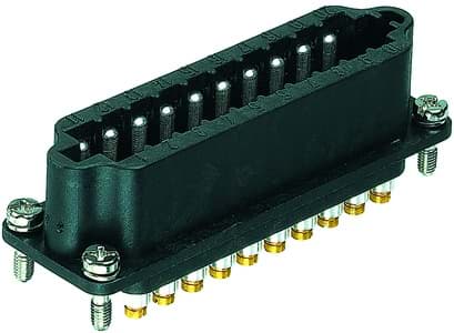 Han 16A insert Staf 20p male schroef