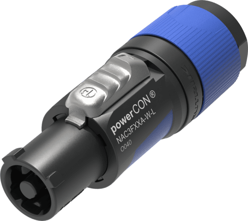 powerCON 20A kabeldeel 2 pin + aarde bus blauw CBC kd= 10-16mm