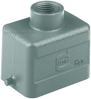 Han  6B-1LOCK kabelhuis laag top-invoer PG13 grijs