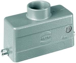 Han 10B-1LOCK kabelhuis laag top-invoer M20 grijs