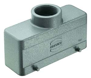 Han 24B-2LOCK kabelhuis laag top-invoer PG29 grijs