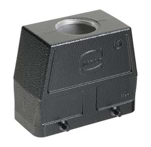 Han 16B-2LOCK kabelhuis hoog top-invoer PG21 zwart
