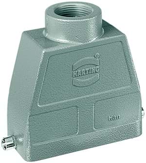 Han 16B-1LOCK kabelhuis hoog top-invoer PG29 grijs