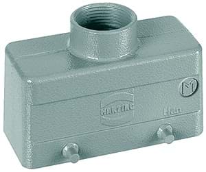 Han 16B-2LOCK kabelhuis laag top-invoer M25 grijs