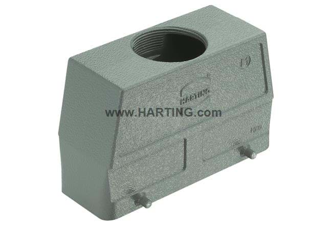 Han 24B-2LOCK kabelhuis hoog top-invoer M40 grijs