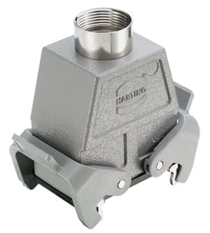 Han 16B-2LOCK koppelhuis laag top-invoer PG21 grijs