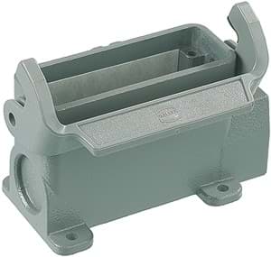 Han 16A-1LOCK opbouw laag 1xPG21 grijs