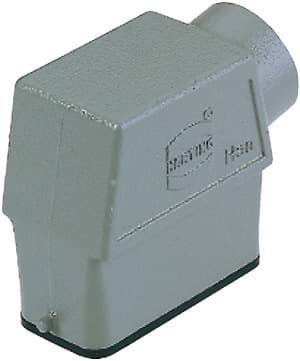 Han 10A-1LOCK kabelhuis hoog zij-invoer PG21 grijs
