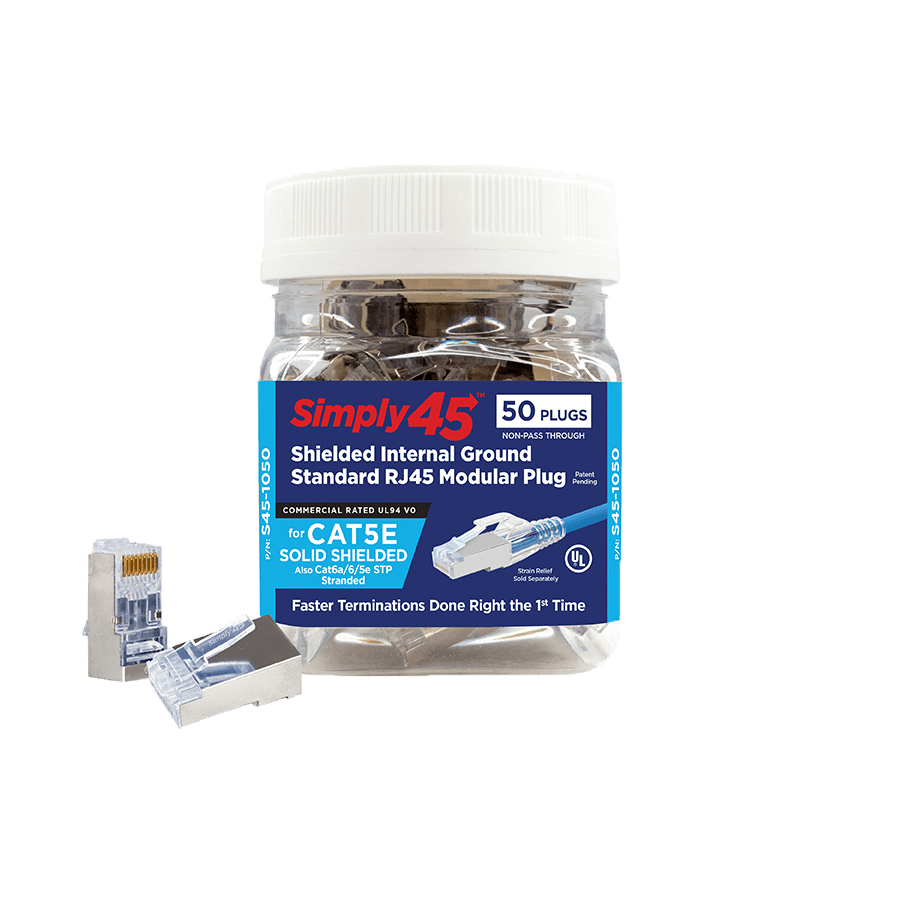 RJ45 CAT5E STP AWG24/1 AWG28-24/7 dmax=6,1mm BX50 Simply45
