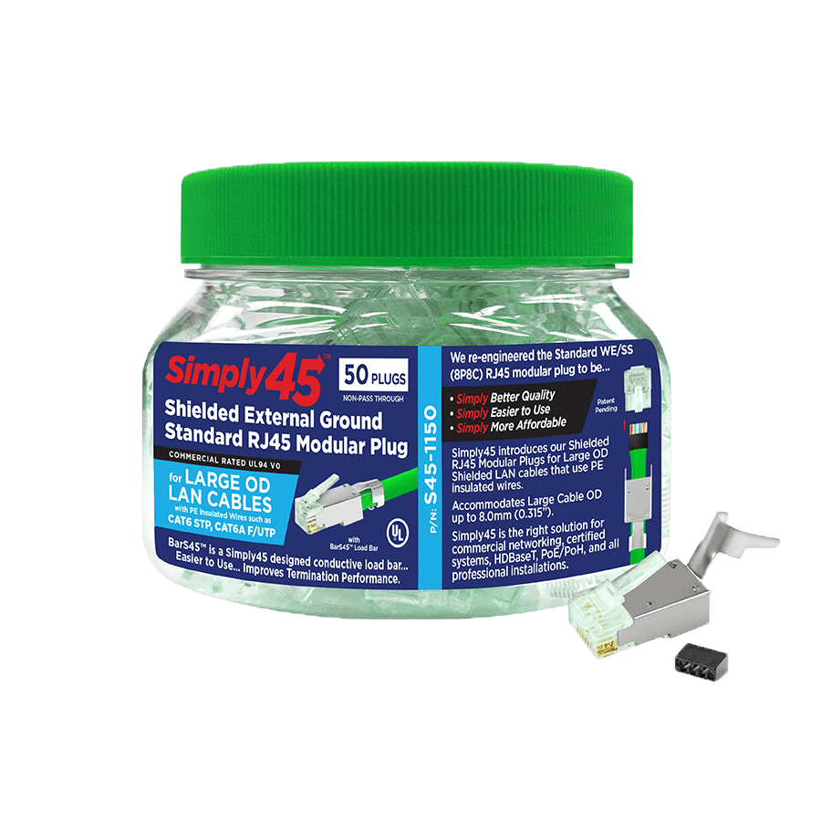 RJ45 CAT6/6A STP AWG23/1 +bar dmax=8,0mm BX50 Simply45