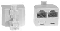 RJ45 koppelstuk-T 1M+2F 1:1