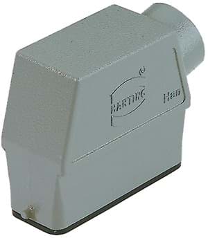 Han 16A-1LOCK kabelhuis hoog zij-invoer PG21 grijs