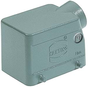 Han 32A-2LOCK kabelhuis laag zij-invoer M25 grijs