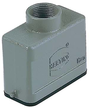 Han 10A-1LOCK kabelhuis laag top-invoer PG13 grijs