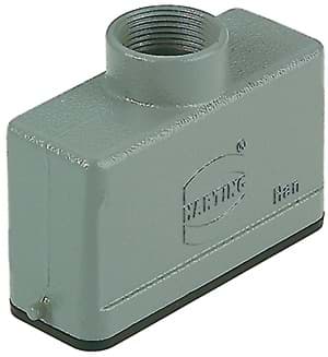 Han 16A-1LOCK kabelhuis laag top-invoer PG16 grijs