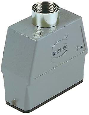 Han 16A-1LOCK kabelhuis-hoog top-invoer PG16 grijs