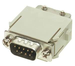Han module D-sub 9p.male 1mod.