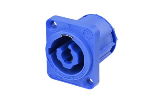 powerCON 20A paneelmontage -D- 2p+PE pen blauw CBC PCB