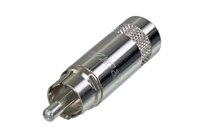 RCA steker nikkel behuizing nikkel contact kabelOD<7mm NYS