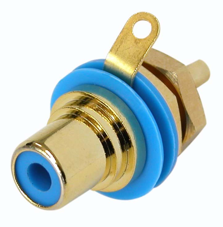 RCA chassis+isolatie goud/blauw