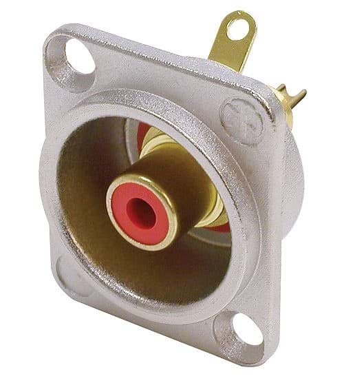 RCA chassis D nikkel/rood