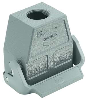 Han 10B-1LOCK koppelhuis hoog top-invoer M25 grijs
