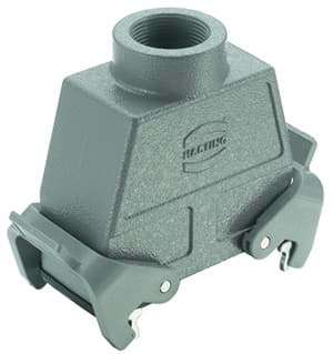 Han 16B-2LOCK koppelhuis hoog top-invoer PG21 grijs