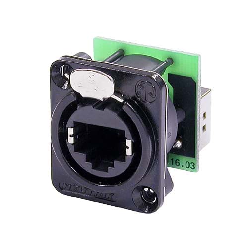 etherCON chassis-D RJ45 zwart