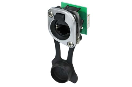 etherCON cat5e chassis-D RJ45 TOP IP65 chroom