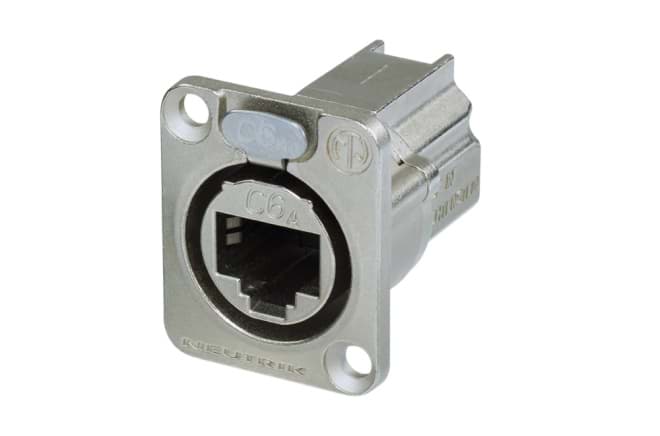 etherCON CAT6A chassis D-shape RJ45 nickel