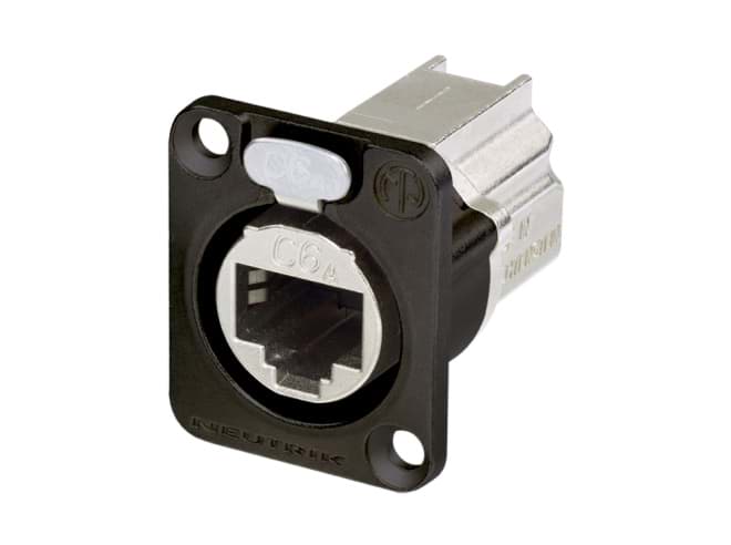 etherCON CAT6A chassis D-shape RJ45 black