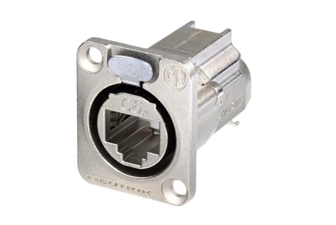 etherCON CAT6A chassis D-shape IDC nickel