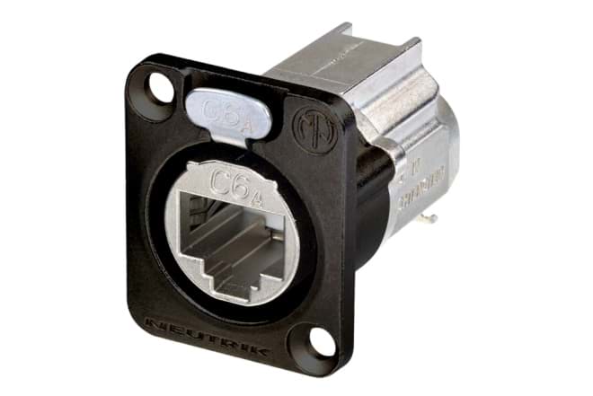etherCON CAT6A chassis D-shape IDC black