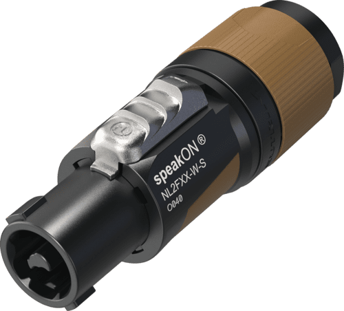 speakON 2-polig steker XX tule bruin kd= 6-12mm
