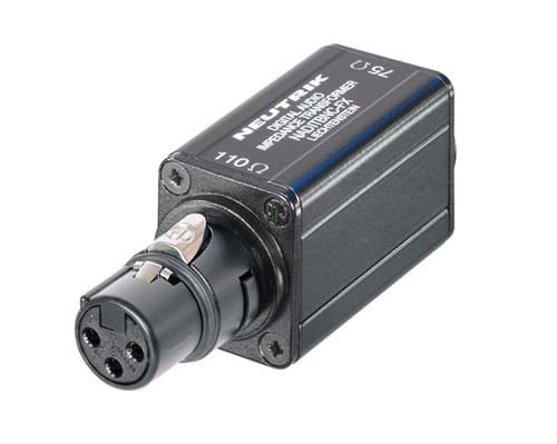 adapter AES/EBU + trafo 110-75 Ohm / BNC female <> XLR-female cable