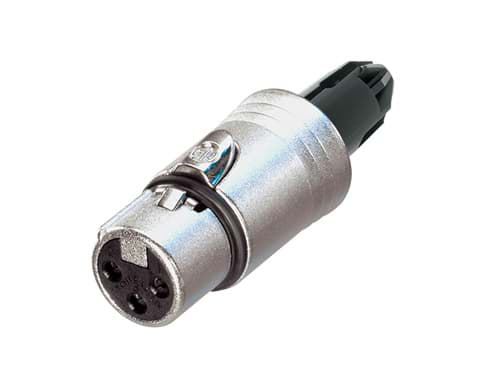 XLR kabeldeel 3 pin bus nikkel behuizing zilvercontacten XX geen tule