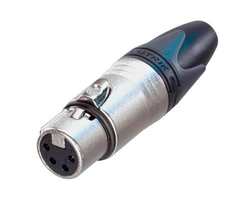 XLR kabeldeel 4 pin bus nikkel behuizing zilvercontacten XX