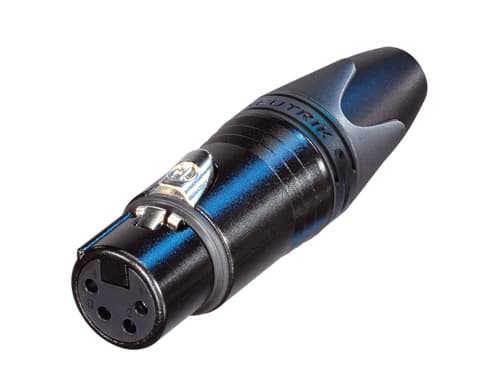 XLR kabeldeel 4 pin bus zwarte behuizing goudcontacten XX