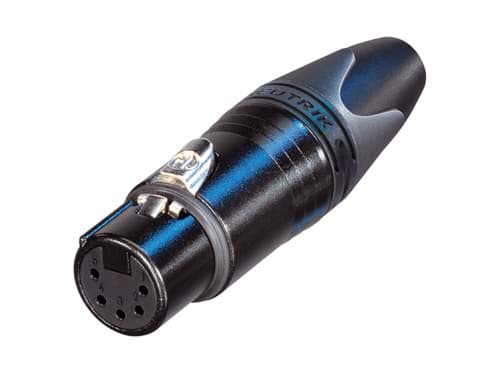XLR kabeldeel 5 pin bus zwarte behuizing zilvercontacten XX