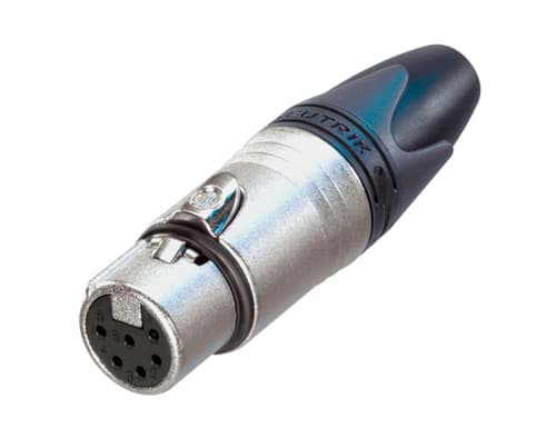 XLR kabeldeel 6 pin bus nikkel behuizing zilvercontacten XX