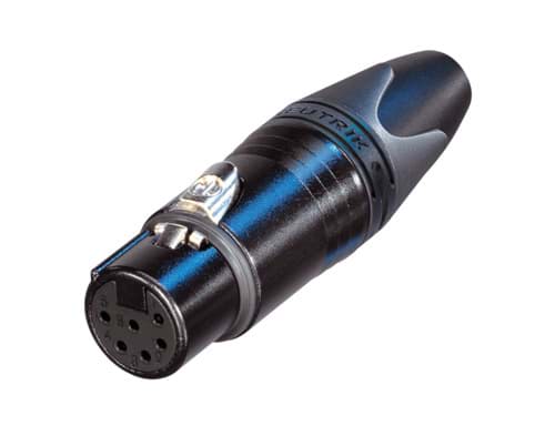 XLR kabeldeel 6 pin bus zwarte behuizing zilvercontacten XX