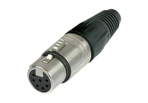 XLR kabeldeel 7 pin bus nikkel behuizing zilvercontacten
