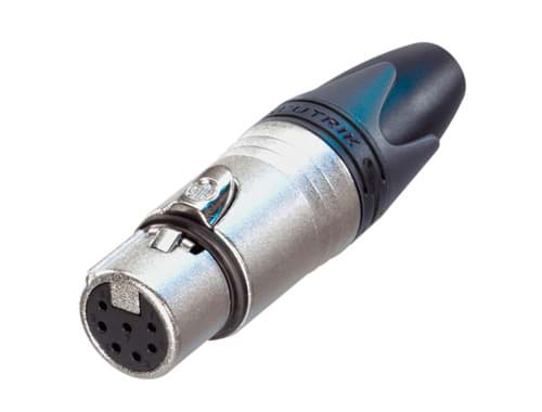 XLR kabeldeel 7 pin bus nikkel behuizing zilvercontacten XX
