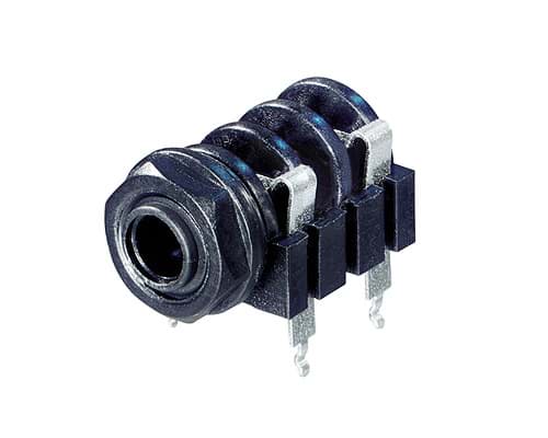 jack 6,3mm chassis 2-polig PCB12 pvc nut