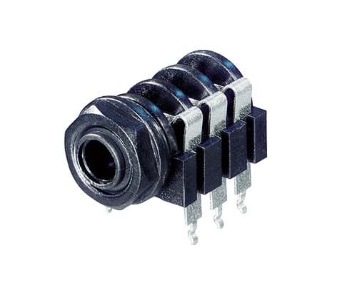 jack 6,3mm chassis 3-polig PCB12 pvc nut