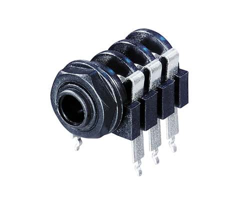 jack 6,3mm chassis 3-polig PCB15 pvc nut