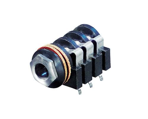jack 6,3mm chassis 3-polig PCB8 chrome nut NYS