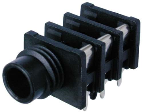 slim-line stereo jack switched half threaded nose